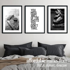 hockey wall art set shown with affordable frames ikea kmart amazon