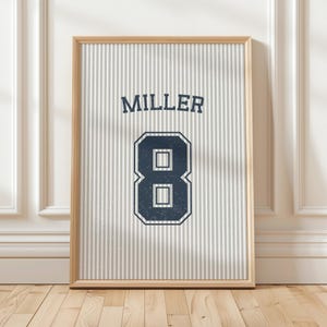 Custom Jersey Poster Sport Player Wall Art Personalized Print with Name and Number Digital Download Teen Room Decor Sport Poster Game Room