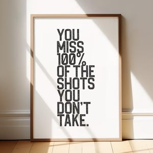 single inspirational hockey quote poster close-up minimal style