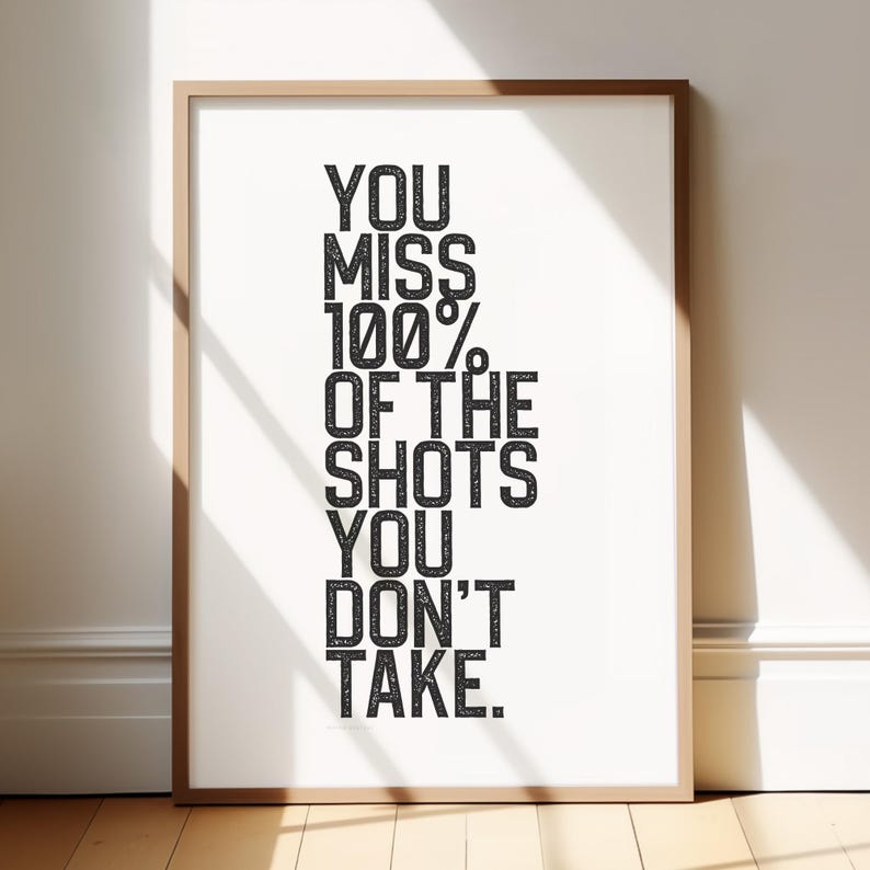 single inspirational hockey quote poster close-up minimal style