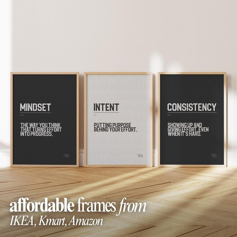 Athlete Mindset Wall Art Set Sports Definition Prints Motivational ...