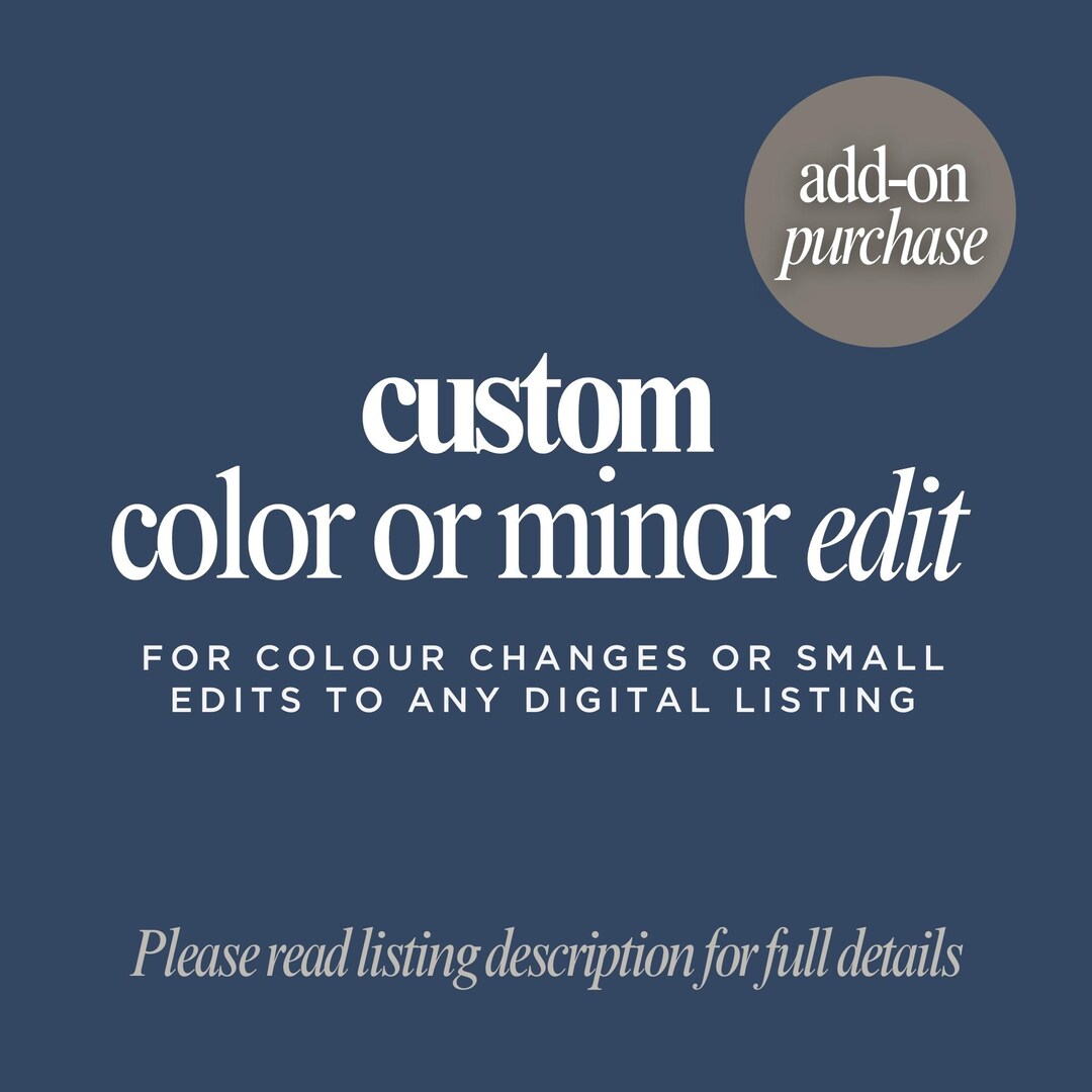 Custom Colour Change Add-on for Digital Poster, Edit Colours or Minor ...