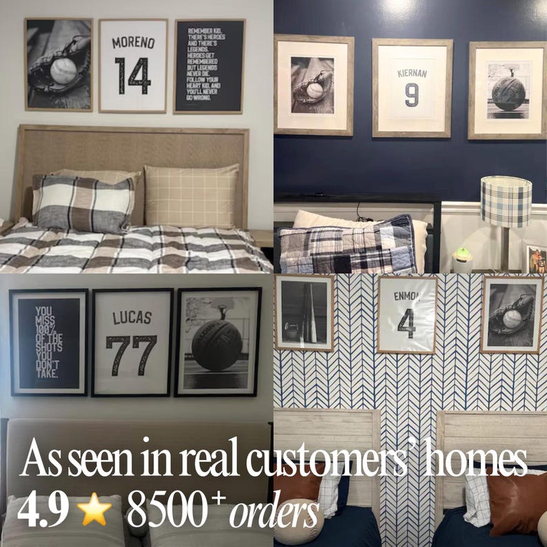 Soccer Poster Set of Art Prints for Boy Room Decor, Football Poster Wall Art Kid Bedroom, Black and White Sport Prints Soccer Gift Idea image 2