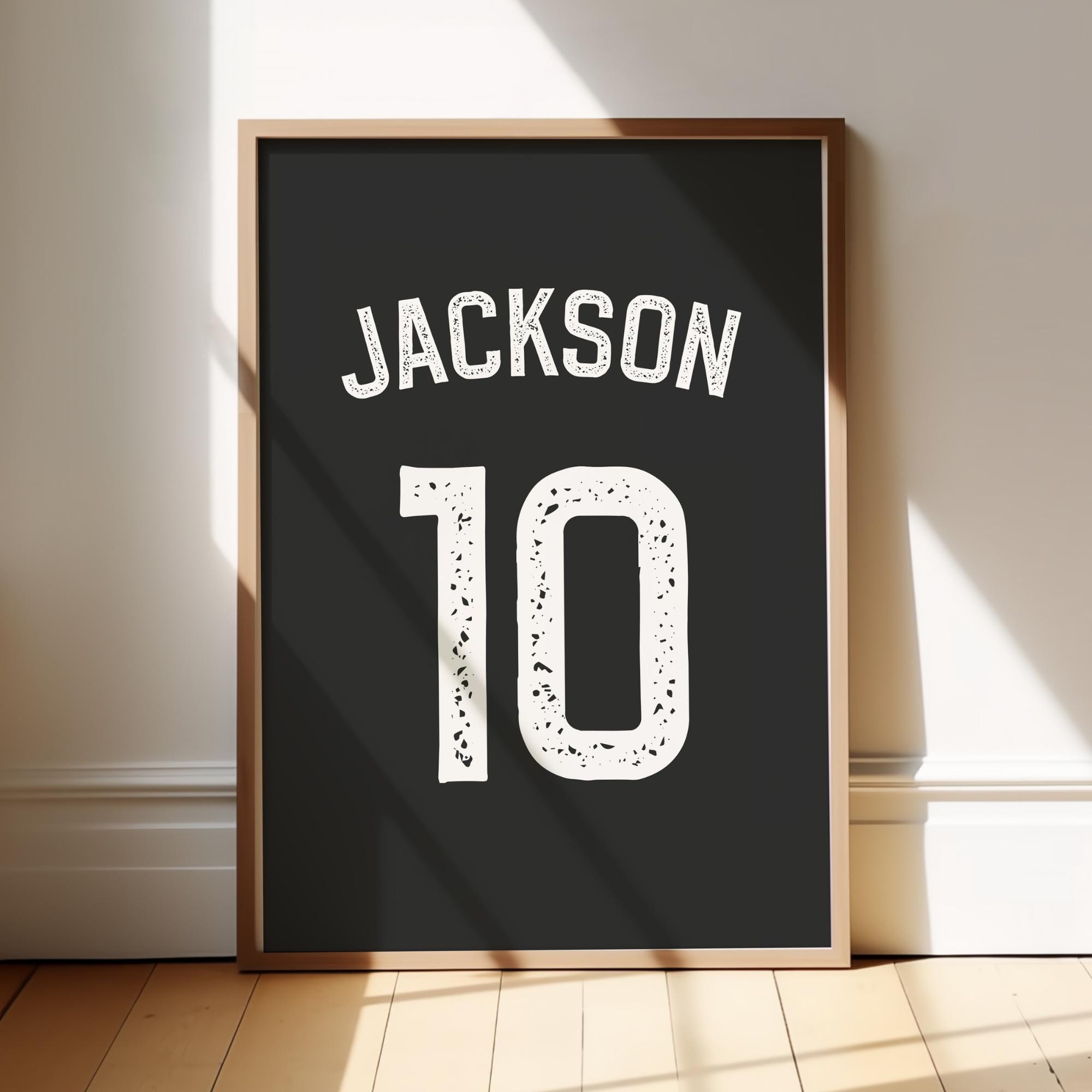 Custom Sport Poster With Name and Jersey Number Personalized Football ...