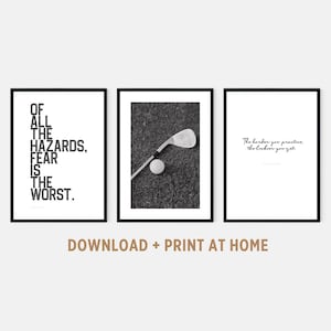 Printable Golf Wall Art Print Set of 3 Golf Sport Poster Inspirational Quote Golf Digital Download for Boy Room Decor Teen Sport Bedroom Art