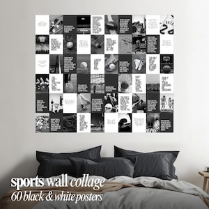 Sports Wall Collage Kit 60 Prints | Teen Boy Room Decor | Basketball Football Baseball Wall Art | Digital Download