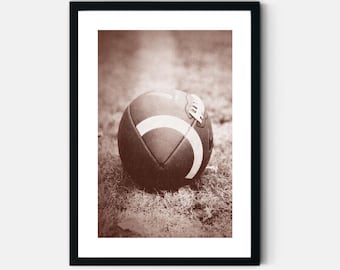 Vintage American Football Print Retro Football Wall Art Sepia Sport Poster Boys Bedroom Teen Football Gift Digital Download