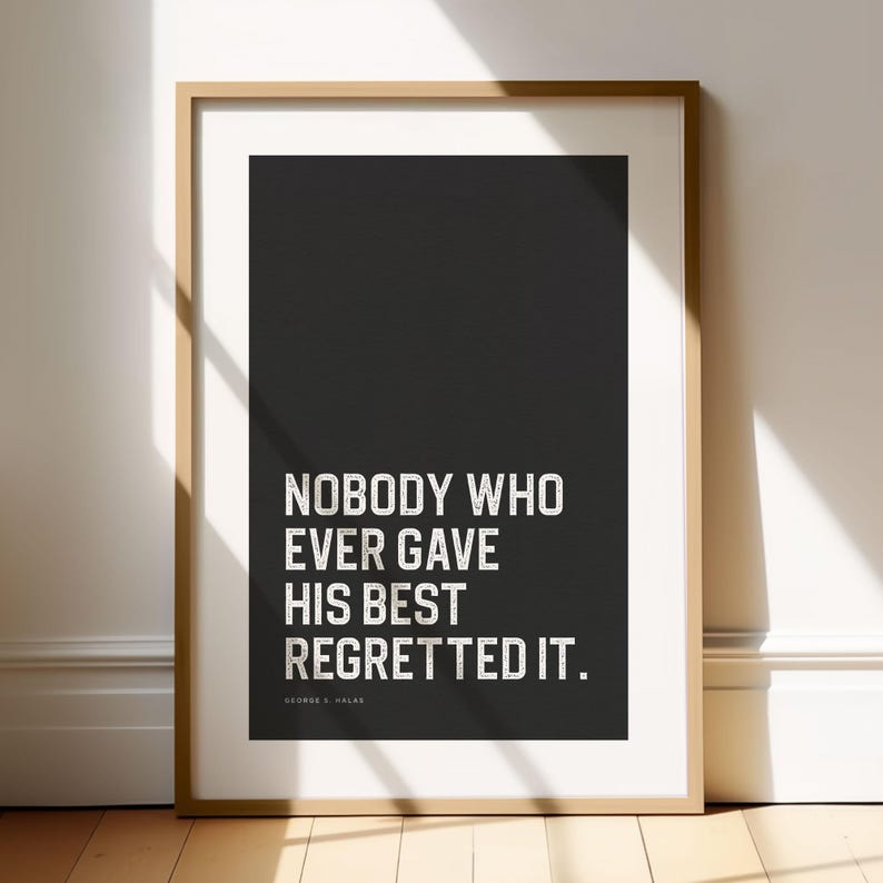 Black and white NFL football poster set with inspirational sports quotes, printable wall art for teen boy room and athlete motivation decor