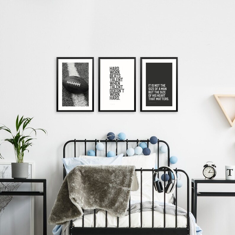 NFL Football Print Set of 3 Football Printable Art Football - Etsy