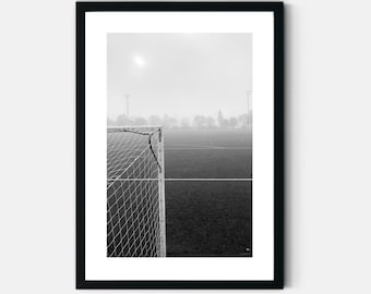 Soccer Goal Print Out Poster Wall Art for Teen Room Decor in Black and White Download Art Prints for Football or Sports Fan Games Room