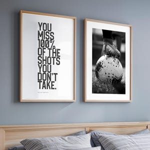Teen Bedroom Prints Soccer Art for Dorm Set of Football Wall Art Prints Boys Room Decor Football Gifts Black + White Teenage Room Decor