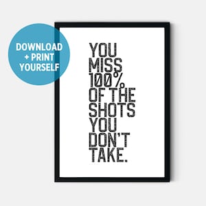 Inspirational Sports Quote Printable Poster for Kid Bedroom Wall Decor Hockey Motivational Print for Ice Hockey Fan Room Art Download Print
