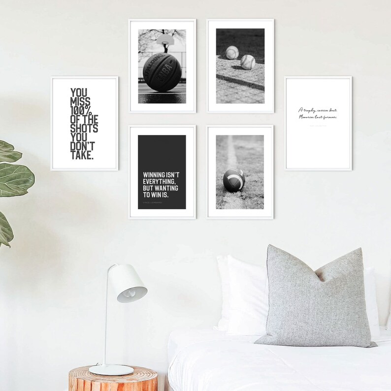 Sport Prints for Boys Wall Art Set of 6 Printables of Sport Etsy
