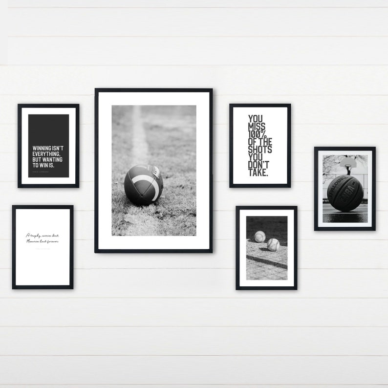 Sport Prints for Boys Wall Art Set of 6 Printables of Sport Etsy