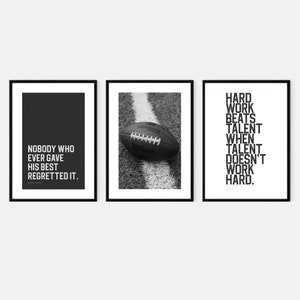 Set of 3 Inspirational NFL Football Printables in Black &amp; - Etsy