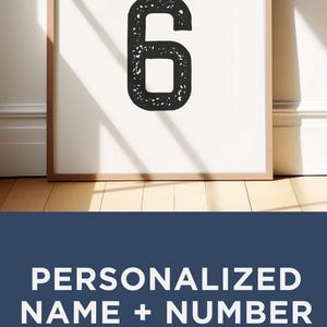 Pu&ograve; includere: Tre poster incorniciati con testo nero su sfondo bianco. I poster presentano un nome e un numero, come "SMITH 10", "RUSSELL 6" e "BRADY 12". I poster sono un'idea regalo personalizzata per una camera da letto o un dormitorio.