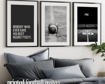 Football Wall Art Set of 3 Poster Boys Room Decor Sports Print Teen Bedroom Decor Boy Above Bed Canvas Artwork