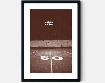 Vintage Football Field Print Retro Football Wall Art Sepia Stadium Poster Boys Bedroom Teen Football Gift Digital Download