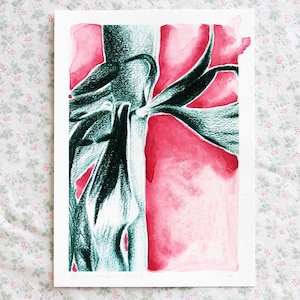 Tulipe IV - tirage d’art sur papier - retouches au pastel gras, aquarelle ou crayon de couleur - édition limitée - 18 × 13 cm ou 24 × 18 cm