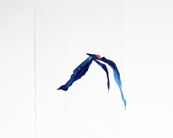 Pro quality print 40 × 30 cm, scan of watercolor plant drawing, plant silhouette, limited edition - TttW IV