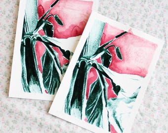 Tulip V - art print on paper - retouched with oil pastel or watercolor - limited edition - 18 × 13 cm or 24 × 18 cm