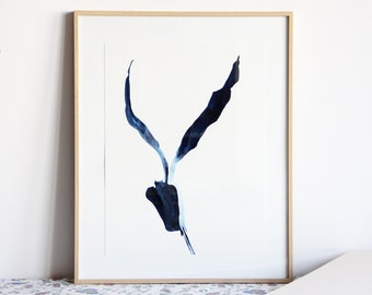 Pro quality print 40 × 30 cm, scan of watercolor plant drawing, plant silhouette, limited edition - TttW I