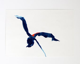 Pro quality print 40 × 30 cm, scan of watercolor plant drawing, plant silhouette, limited edition - TttW II