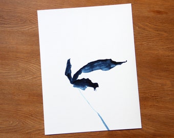 Pro quality print 40 × 30 cm, scan of watercolor plant drawing, plant silhouette, limited edition - TttW V