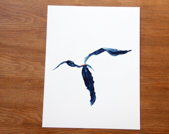 Pro quality print 40 × 30 cm, scan of watercolor plant drawing, plant silhouette, limited edition - TttW III