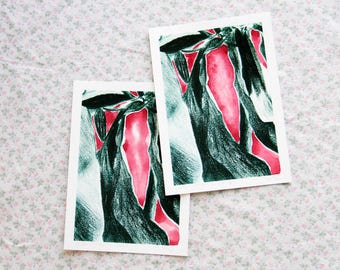 Tulip VI - art print on paper - retouched with oil pastel or watercolor - limited edition - 18 × 13 cm or 24 × 18 cm