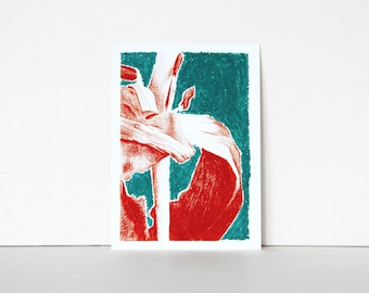 Tulip XI - fine art print on paper - oil pastel retouching - limited edition, numbered, signed and dated - 24×18 cm (10×7 in.)