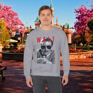Retro Classic WALT Crewneck Sweatshirt - Unisex Vintage Style Sweatshirt, Casual Fashion for Disney Fans