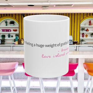 Caneca com citação Love Island USA: Love Island, caneca de gratificação Amaya, caneca de café Love Island, presente para fãs de Love Island, apresentação de fãs de reality show