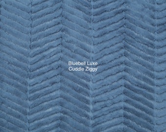 Silver Gray Plush Luxe Cuddle Ziggy MINKY Fabric From Shannon Fabrics 12mm Pile Zig Zags Chevron