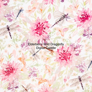 Elderberry Wild Dragonfly Digital Cuddle Minky from Shannon Fabrics
