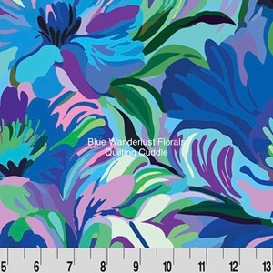 Blue Wanderlust Florals Quilting Cuddle by Shannon Fabrics