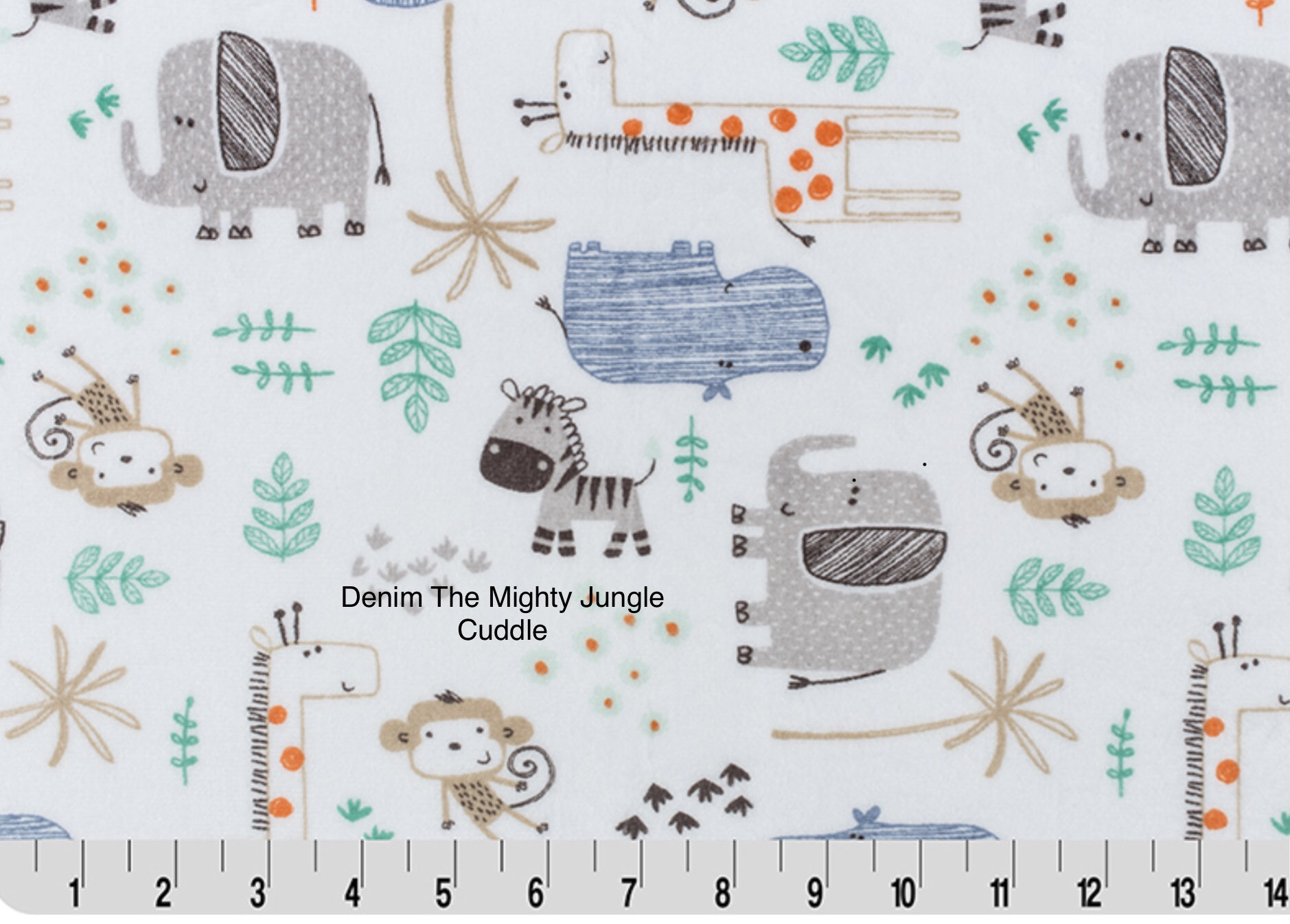 The Mighty Jungle Cuddle Denim Cuddle Minky From Shannon Fabrics - Etsy