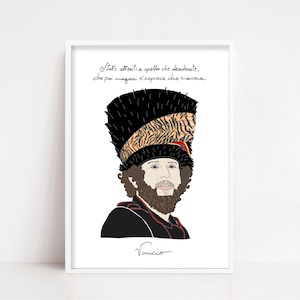 Art Print, " Vinicio " - Vinicio Capossela, Stampa d'arte, Arte, Musica Italiana, Cantautore, Poeta,  Frase Motivazionale, arte parete.