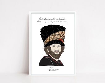 Art Print, " Vinicio " - Vinicio Capossela, Stampa d'arte, Arte, Musica Italiana, Cantautore, Poeta,  Frase Motivazionale, arte parete.