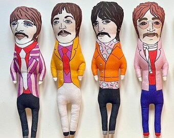 The Beatles Plush Dolls – John, Paul, George, Ringo, Rock & Doll