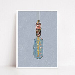 Lampadina Bugs, art print, wall art, light, lightbulb