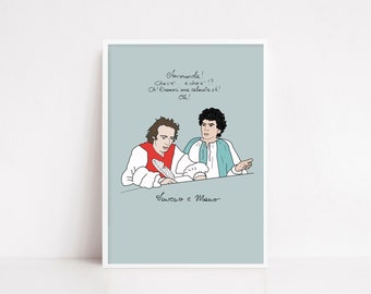 Art Print, &quot;Non ci resta che piangere&quot;,Benigni,Troisi, Frase Motivazionale, Decorazione Inteni, decorazione parete, arte parete.