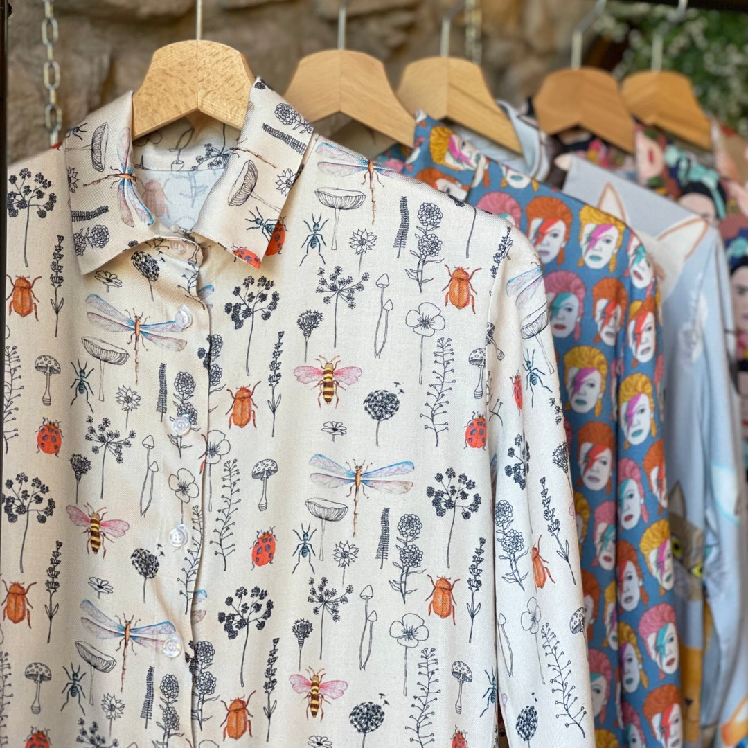 Camicia Illustrata, Con Illustrazioni Originali, 5 Disegni Diversi ...