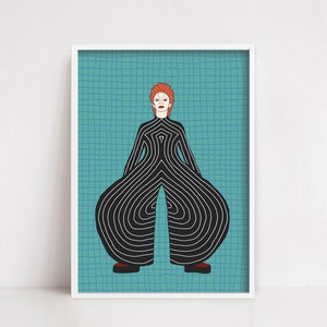 Reprodukcja artystyczna „BOWIE”, gwiazda rocka, Stampa d’arte, ispirazione, arte parete.