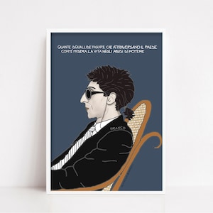Art Print, "Battiato" - Franco Battiato, Stampa d'arte, Arte, Musica Italiana, Cantautore, Poeta, Frase Motivazionale, arte parete.