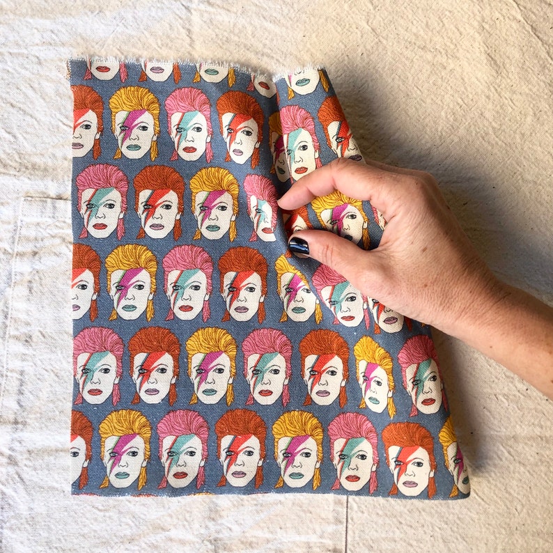 Tessuti al metro stampati con disegni originali fedele riproduzione illustrazioni originali moduli da 50 cm 17. Bowie