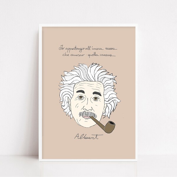 Art Print, "Albert",Albert Einstein, scienziato,Icona,  Frase Motivazionale, Decorazione Inteni, decorazione parete, arte parete.