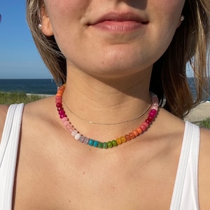 RAINBOW CANDY hand-knotted gemstone necklace