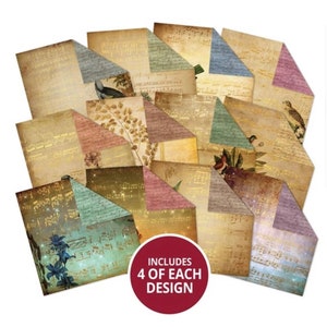 Hunkydory 48 Sheet Golden Melodies and Script Duo Design Pad 8 x 8