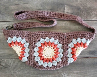 Crochet Granny Square Crossbody Bag, Small Crossboby bag, Granny Square Pouch, Crossbody Pouch, Handmade Crossbody, Ready to Ship